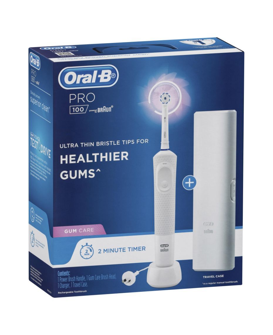 Oral B Pro 100 Gum Care Electric Toothbrush White Shaver Shop